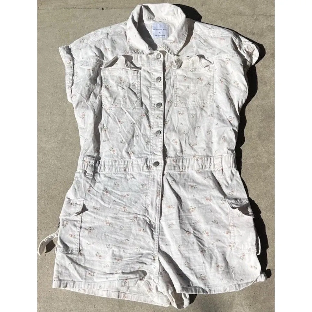 Celebrity Pink Womens XL One Piece Jumpsuit Floral Romper Jumper Button Boho - Image 13