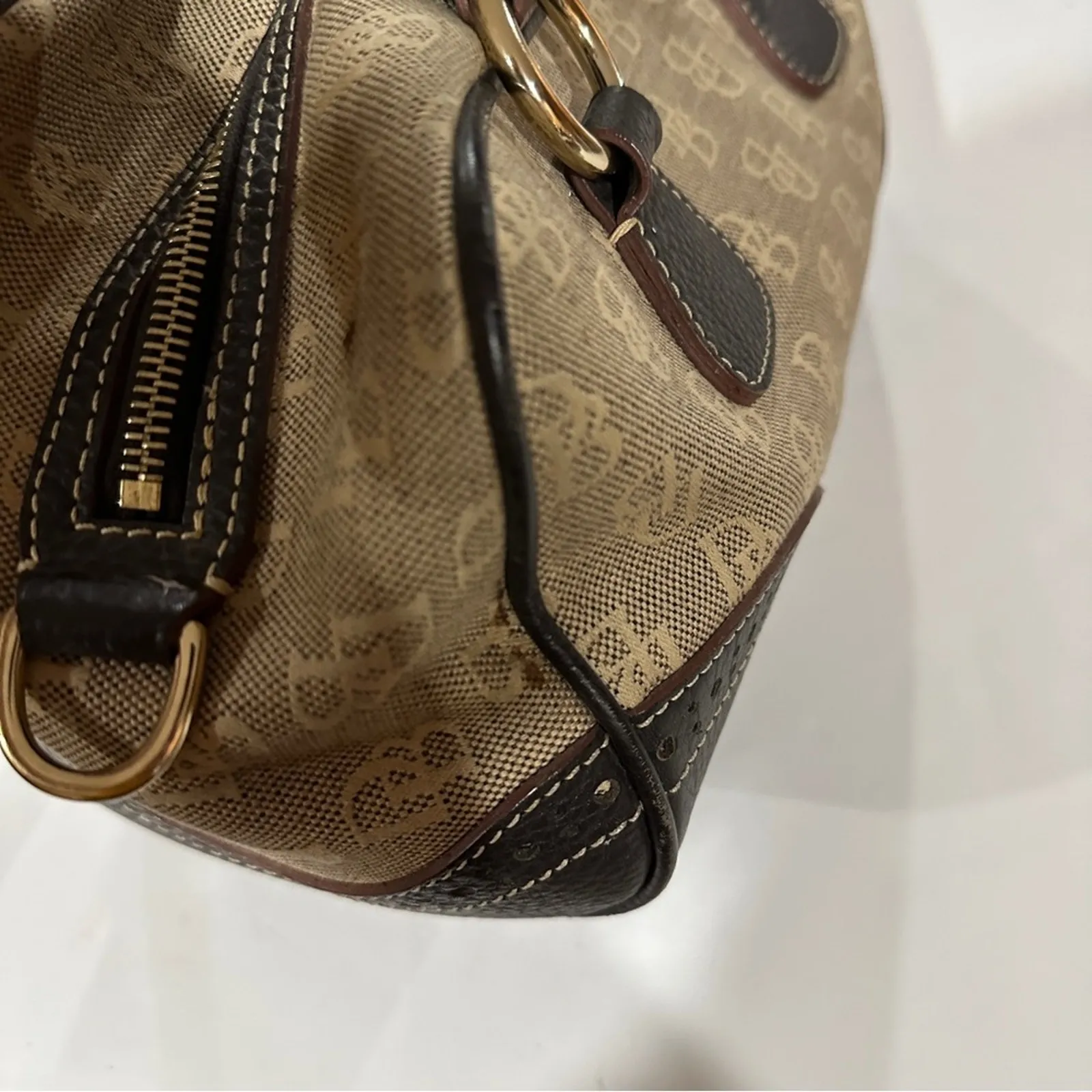 Vintage Dooney &‎ Bourke Canvas Leather Satchel Shoulder Bag - Image 7