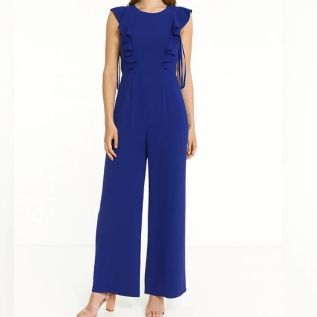 🆕 Auxo Chic Royal Blue Ruffle Jumpsuit Size M Size M - Image 12