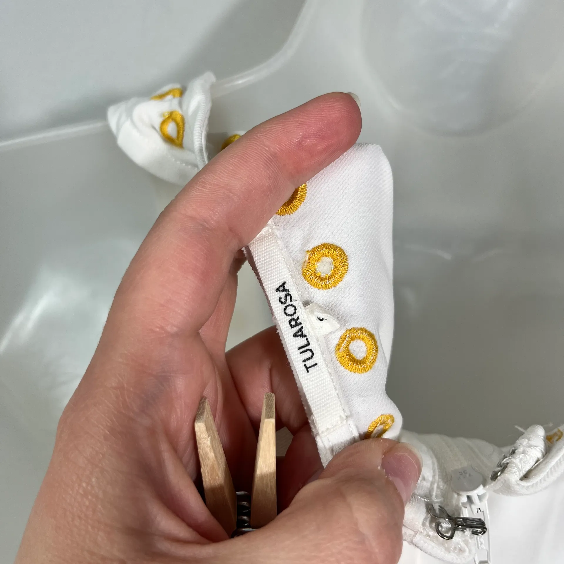 Revolve Tavi White Tie Crop Top & Wide Leg Embroidered Set Small S - Image 8