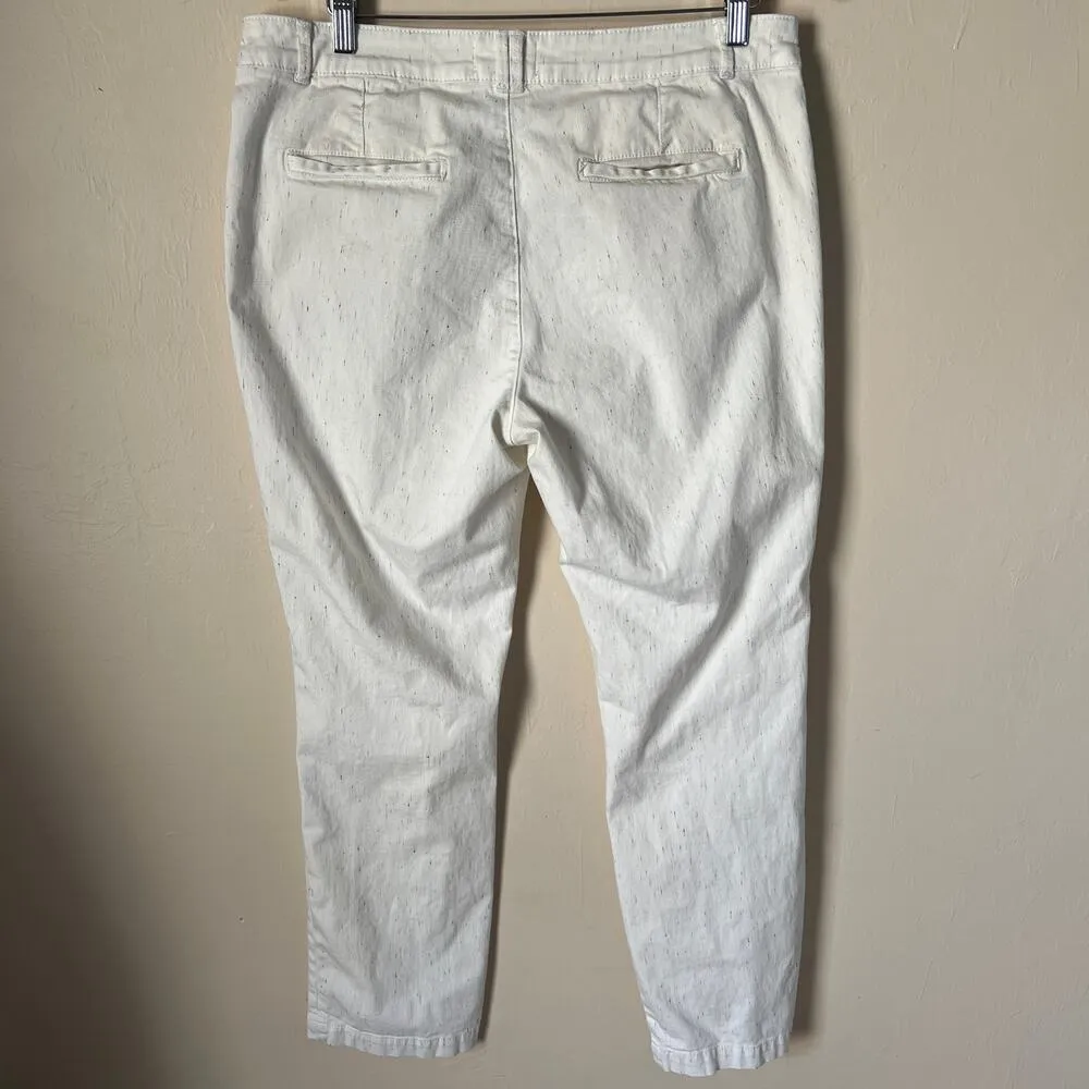 Chino by Anthropologie White Speckled Rainbow Relaxed Pants Size 10 - Image 8