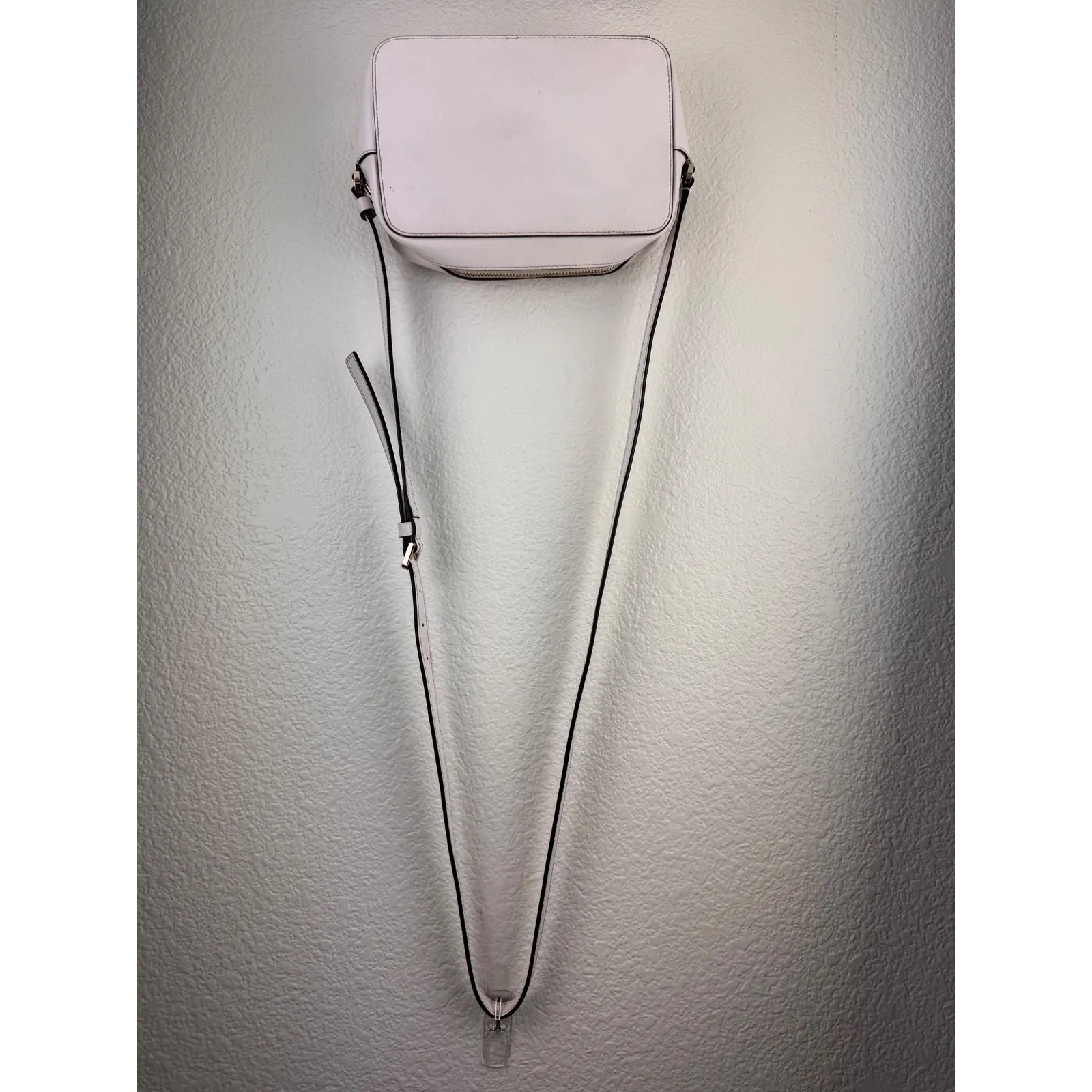 Kate Spade New York Harper Leather Crossbody Bag White Adjustable Strap - Image 3