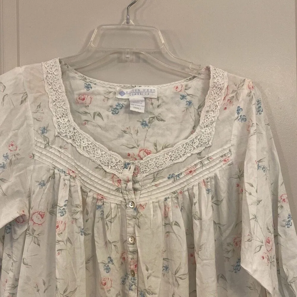 Eileen West classic nightgown size small White - Image 3