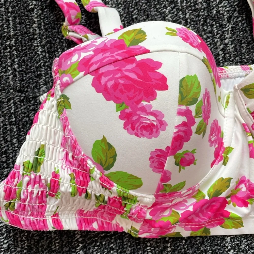 Betsey Johnson Love Always Pink Rose Corset High Waist Bikini Set NWT - Image 3