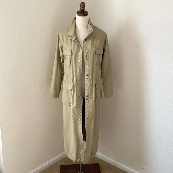 lightweight‎ long thin waterproof tan coat, XS - Image 3
