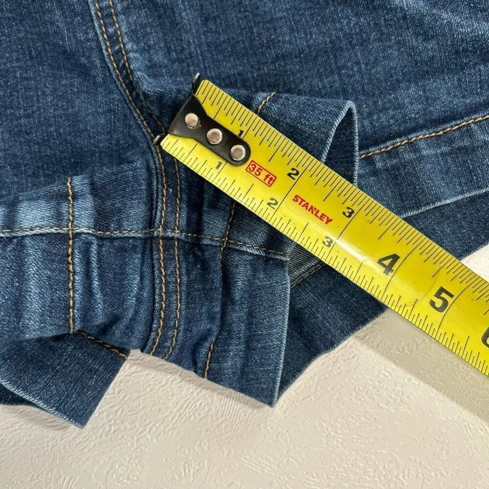 Blue Spice Women’s High-Rise Button Front Denim Shorts Size 7 – Nautical Sailor - Image 6