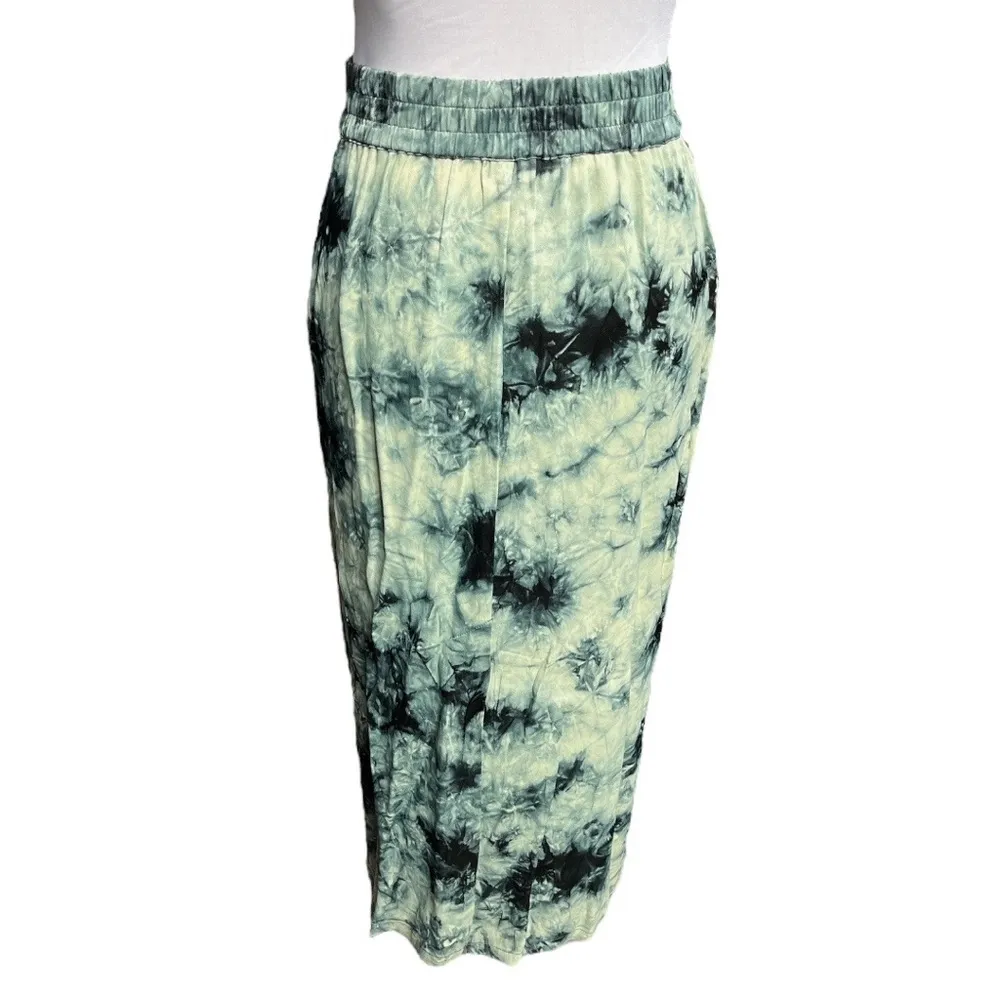 Zara The Batik Tie Dye Midi Skirt Blue Size Medium - Image 2