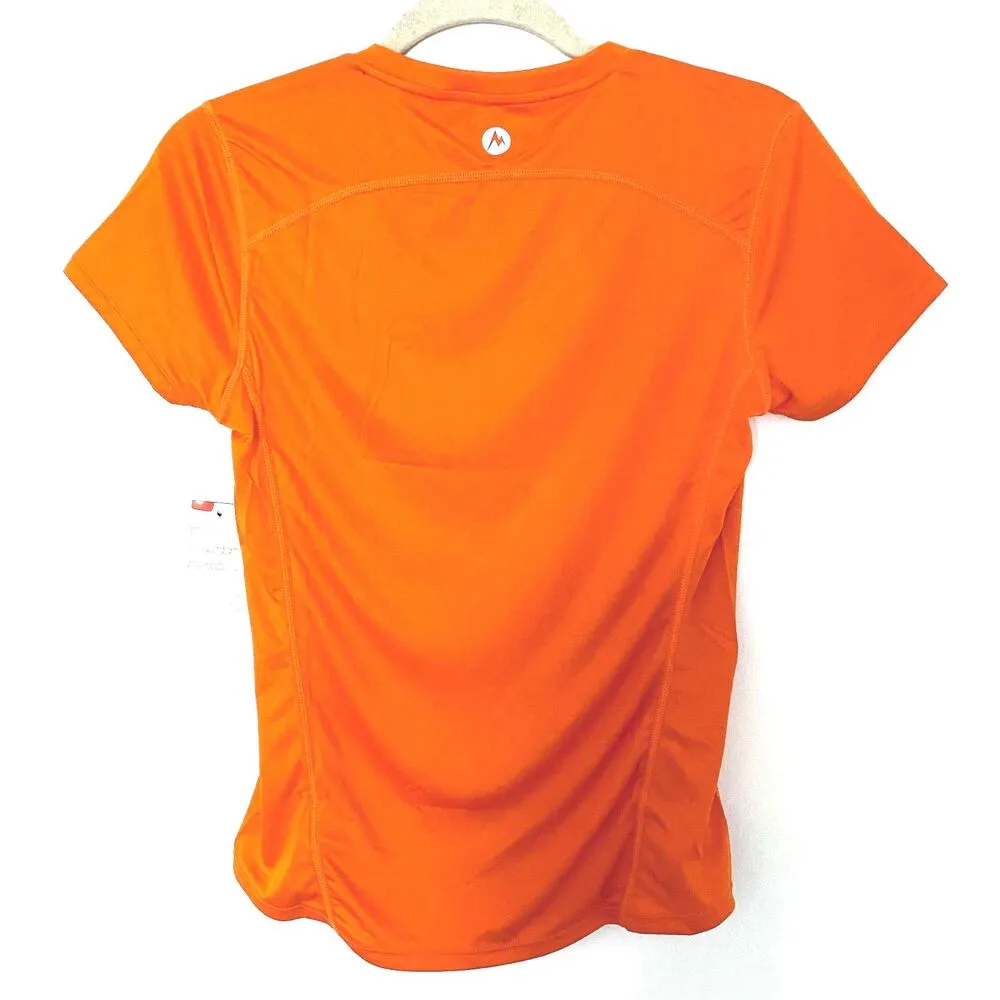 NWT Marmot Women's Race Kate V-Neck Orange Short Sleeve 50 UPF Knit Shirt Sz S - Image 2