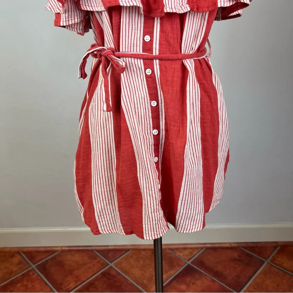 Faithfull the Brand Amalfi Rust Red Striped Dress - Image 5