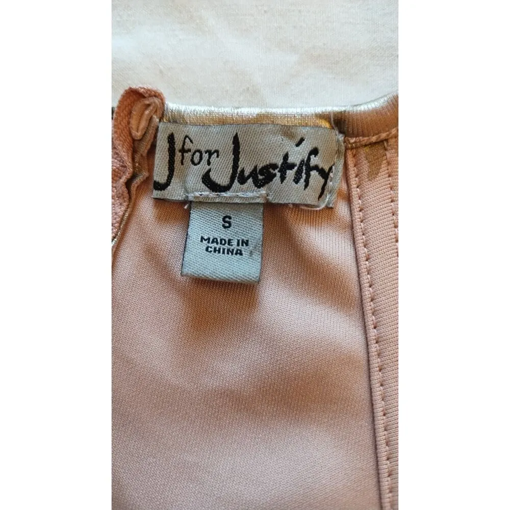 J. For Justify Pink Metallic Floral Sleeveless Summer Dress size Small. - Image 7