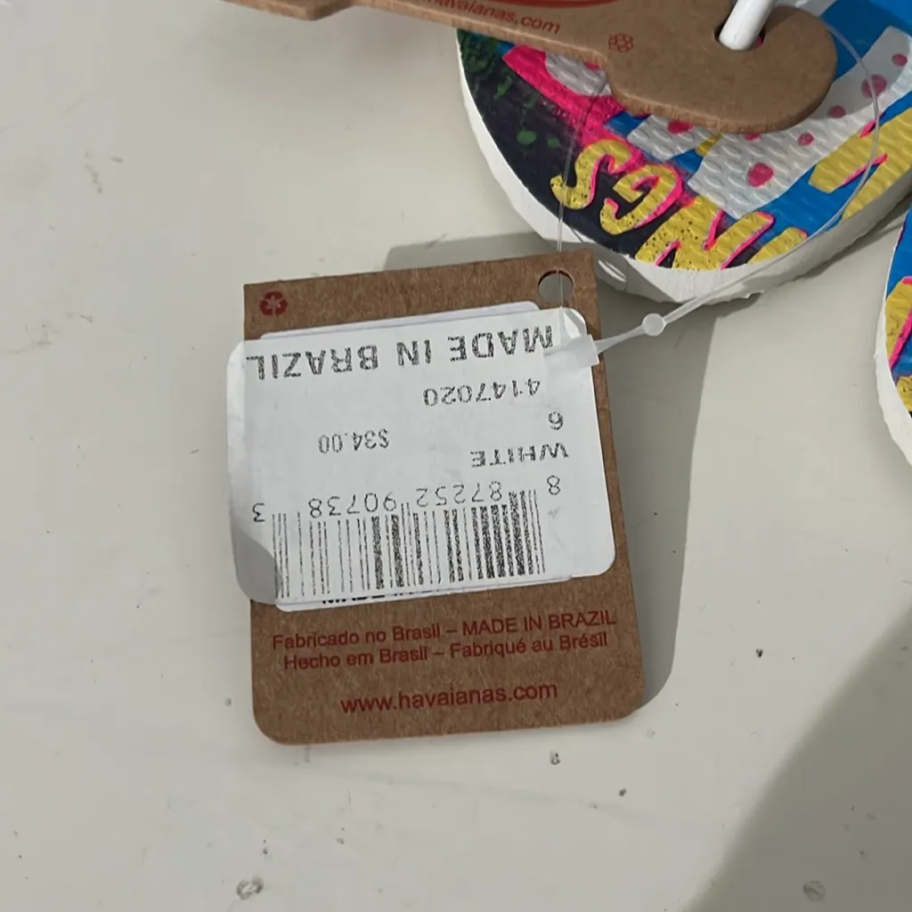 New Havaianas Womens Disney Slim Stylish Minnie Mouse Flip Flop Sand Size 6 NWT - Image 3