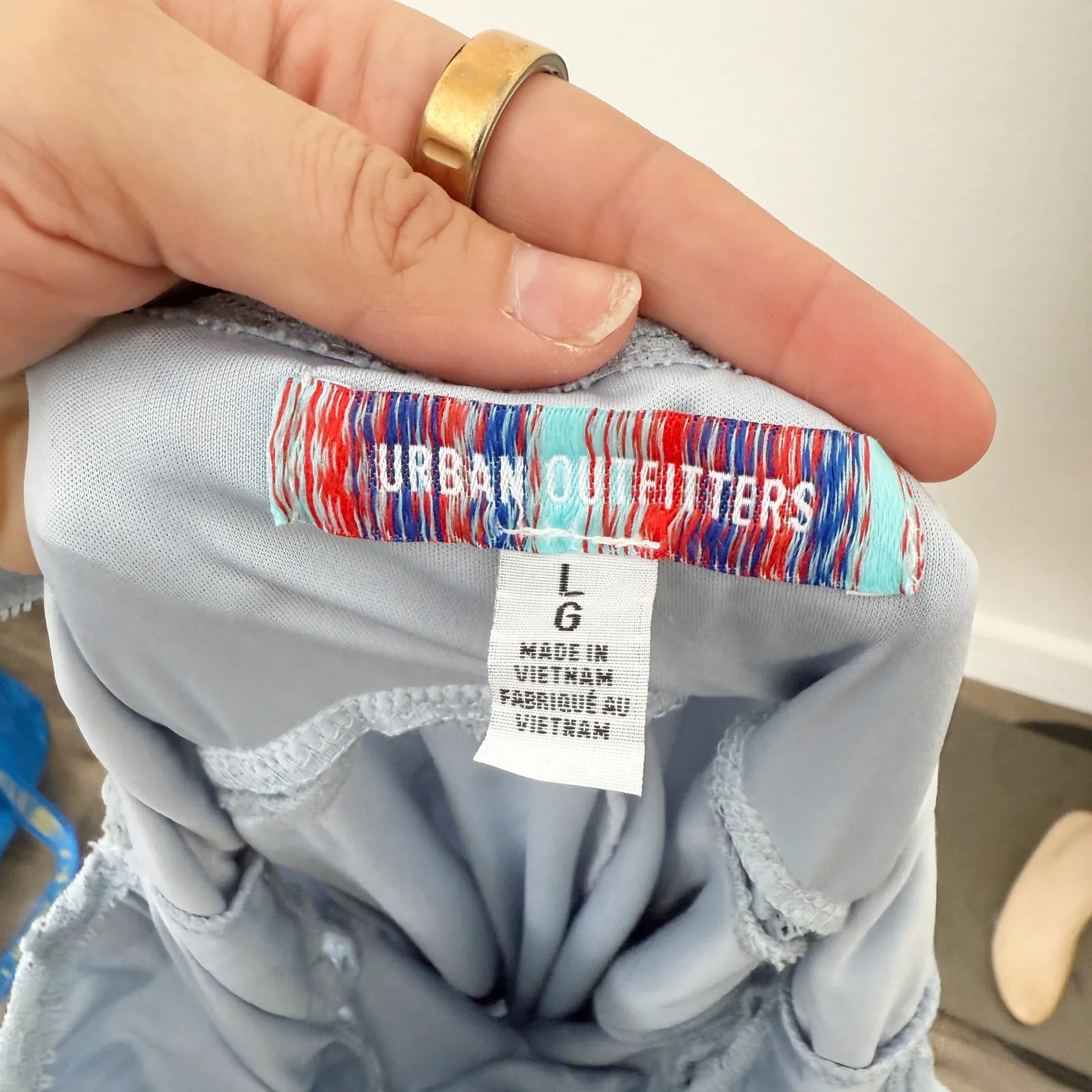 [Urban Outfitters] Blue Floral Embroidered 90s Babydoll Mini Dress Size Large L - Image 9