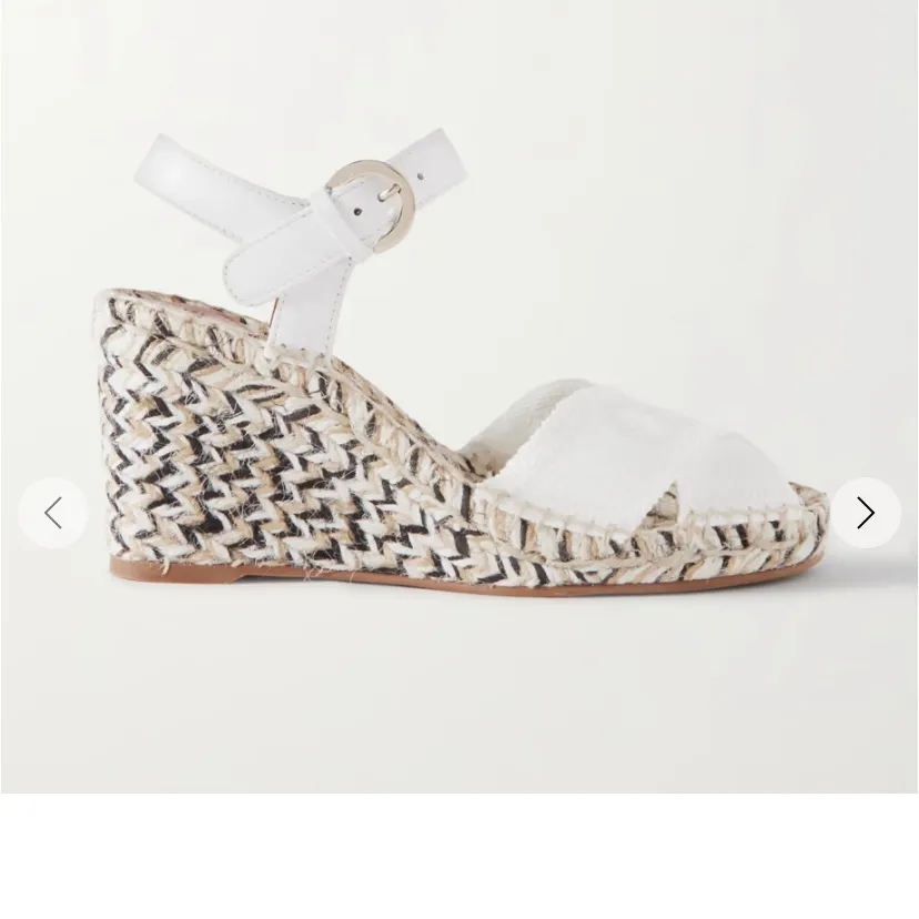 CHLOE
Pila leather and canvas wedge espadrilles white / cream logo resort nwot - Image 2