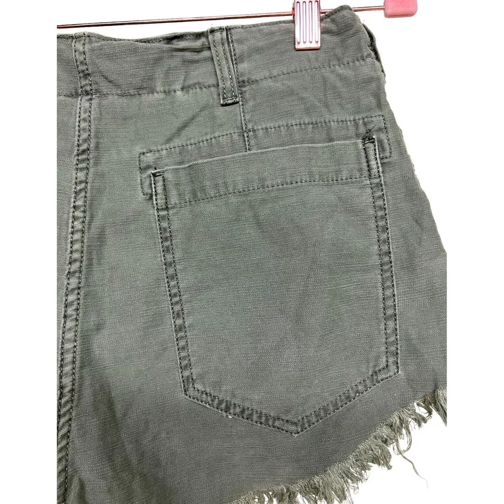 FREE PEOPLE Shorts Green Cut Off Daisy Dukes Hot Shorties Frayed Women’s Size 10 - Image 5