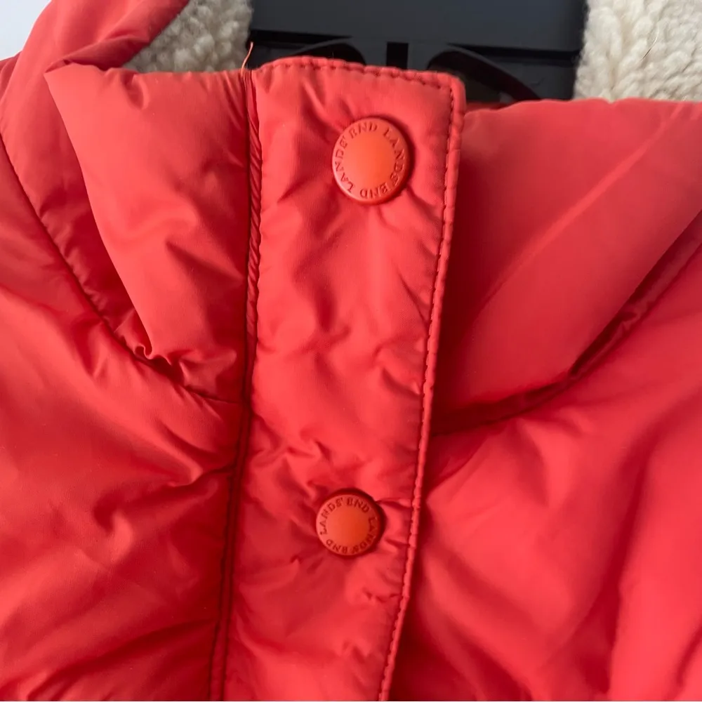 Lands End Orange Puffer Coat - Image 3