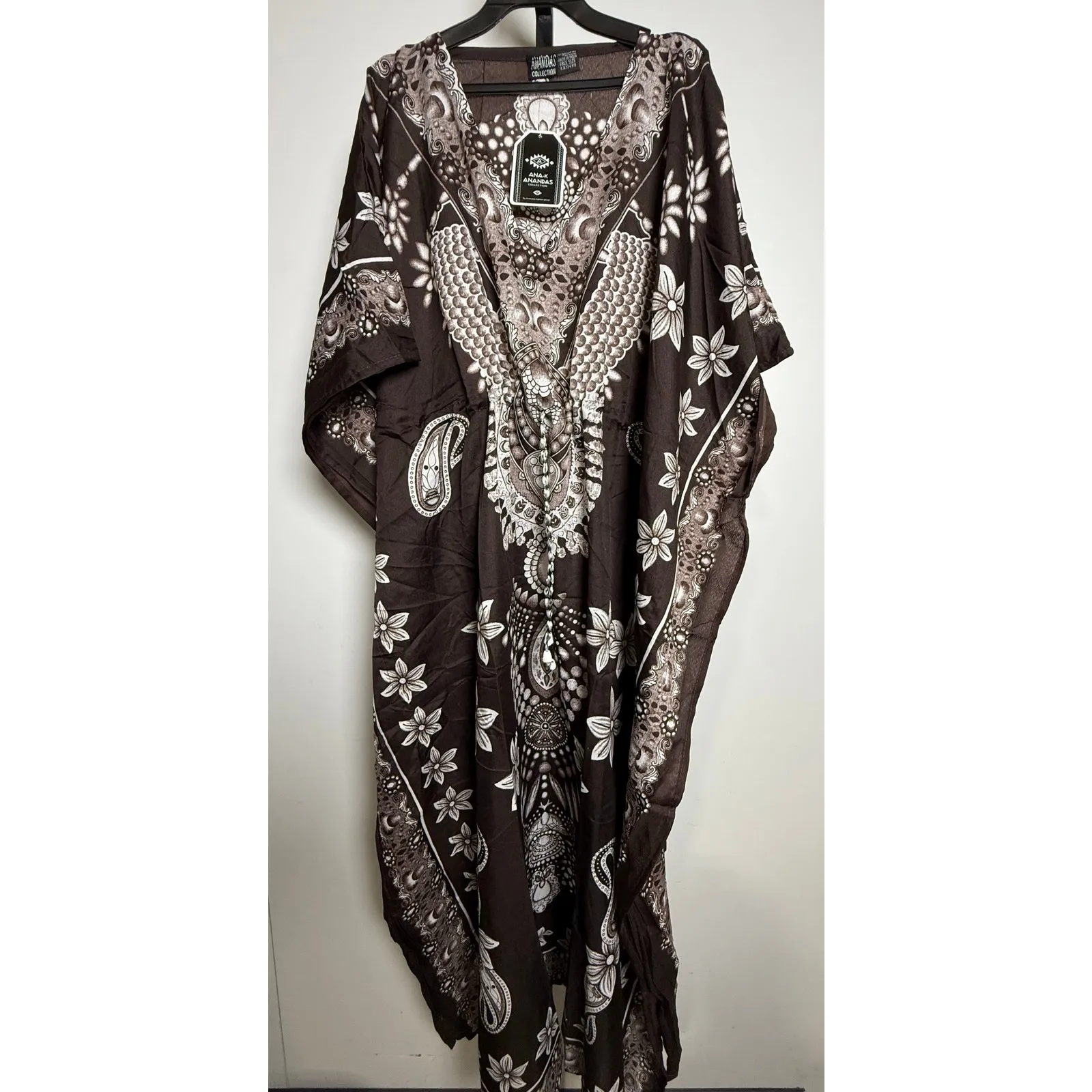 Kaftan Dresses for Women Beach Coverups, One Size Kaftans Brown - Image 2