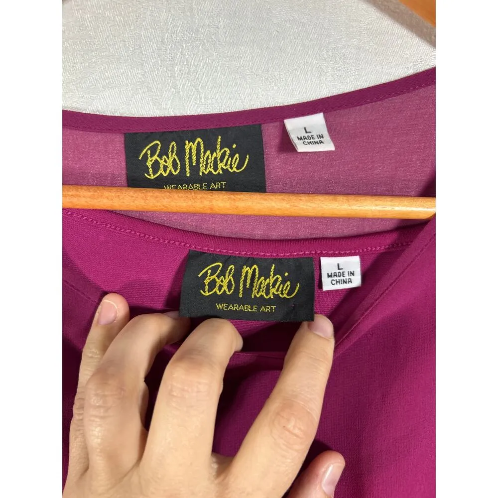 Bob Mackie Dress Set Large Burgundy Tank Sparkle Sheer Overlay Poncho - Image 3