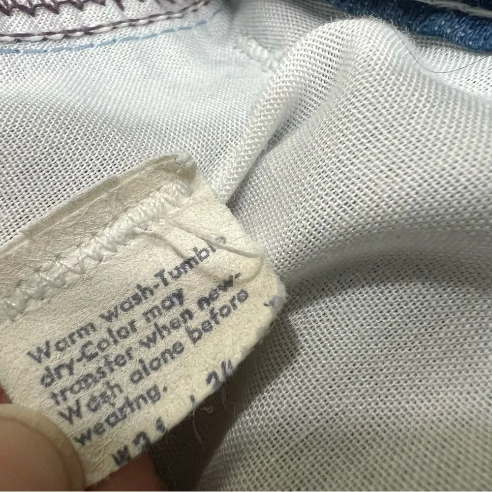 Vintage Levi’s movin on  Blue Denim flare leg Jeans size 31x34 embellished disco - Image 12