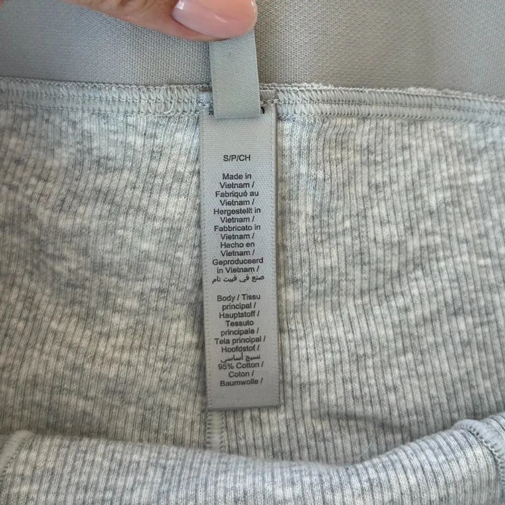 Skims Cotton Rib Boxer in Light Heather Grey, Size Small - Image 7