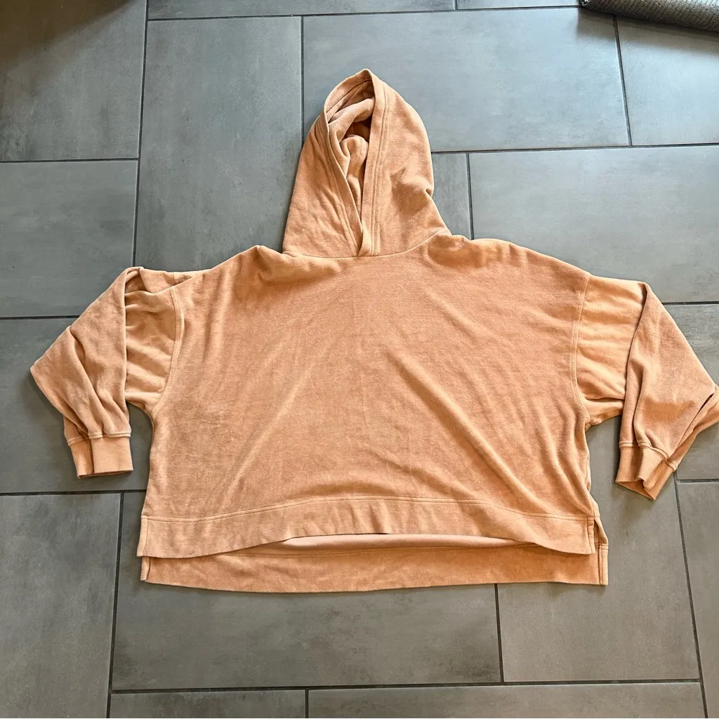 Aerie Velour Cropped Hoodie Orange - Image 2