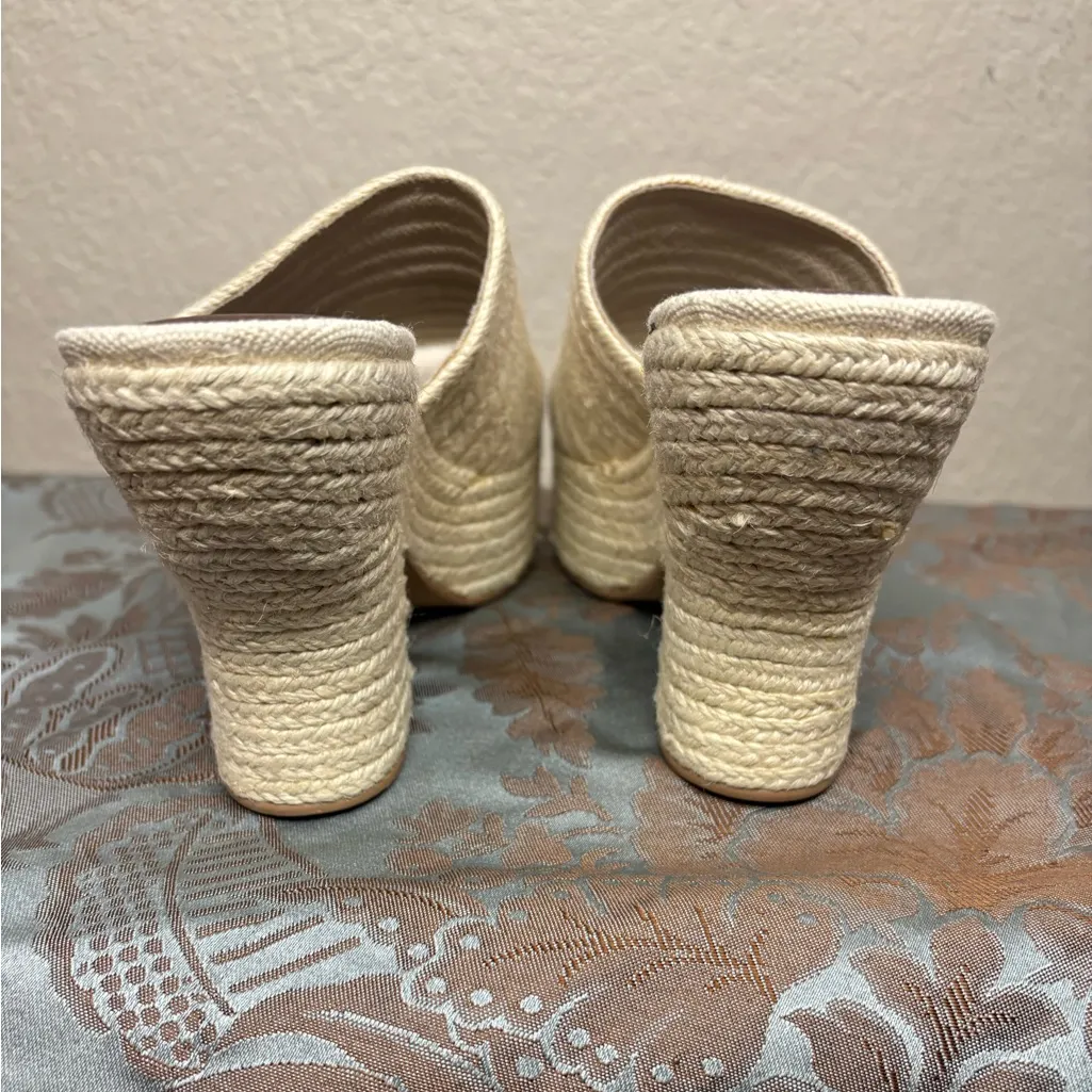 Jeffrey Campbell Sulky Slide Sandal Heel Beige Raffia Size 6.5 - Image 6
