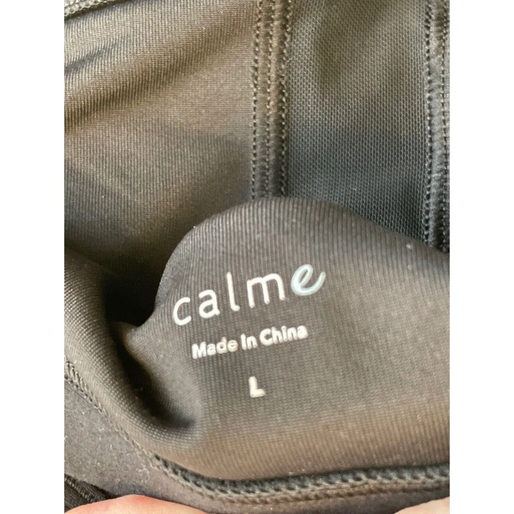 Calme Johnny Was Endurance Crossback Sport Bra Size Large Black Comfort Wireless - Image 4