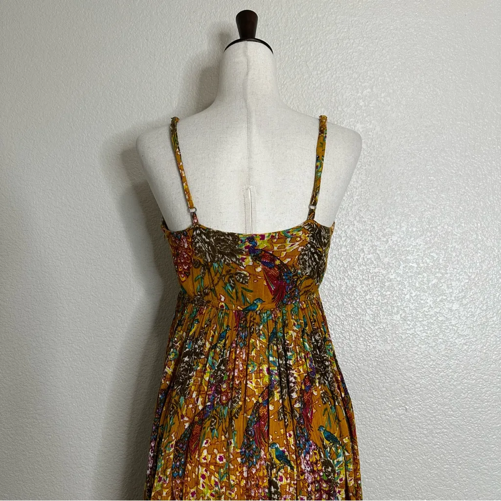Anthropologie Raga Bohemian Embroidered Parkland Peacock Maxi Dress, Sz Small - Image 10