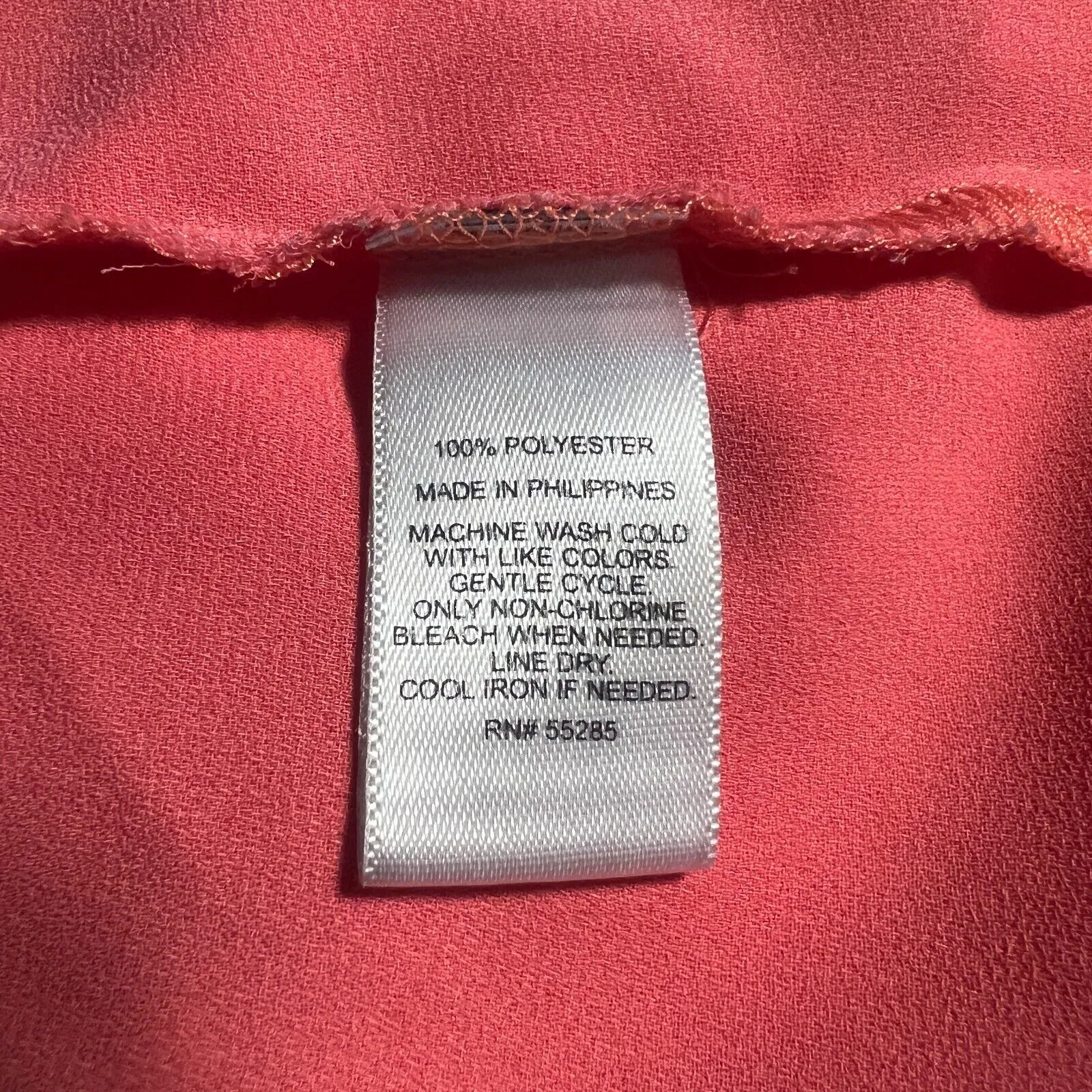 Express Shirt Womens Small Coral‎ Pink Chiffon Portofino Office Business Casual - Image 7