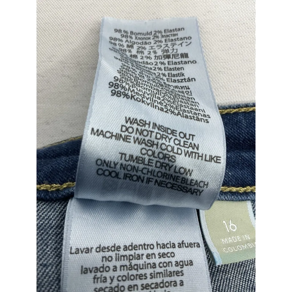 Womans Michael Kors Izzy Skinny Pullon Blue Jeans Size 16 Ankle - Image 5