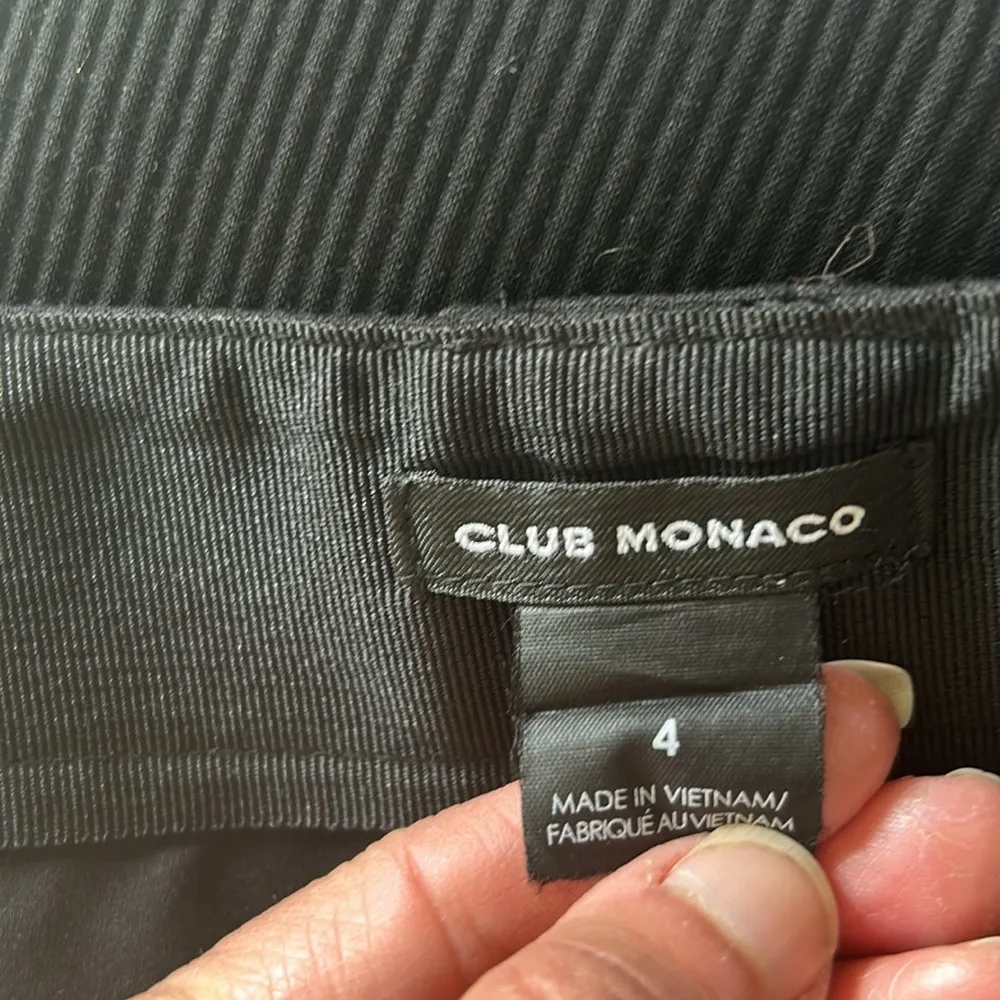 Club Monaco High Waist Ribbed Straight Leg Black Pants Size 4 - Image 13