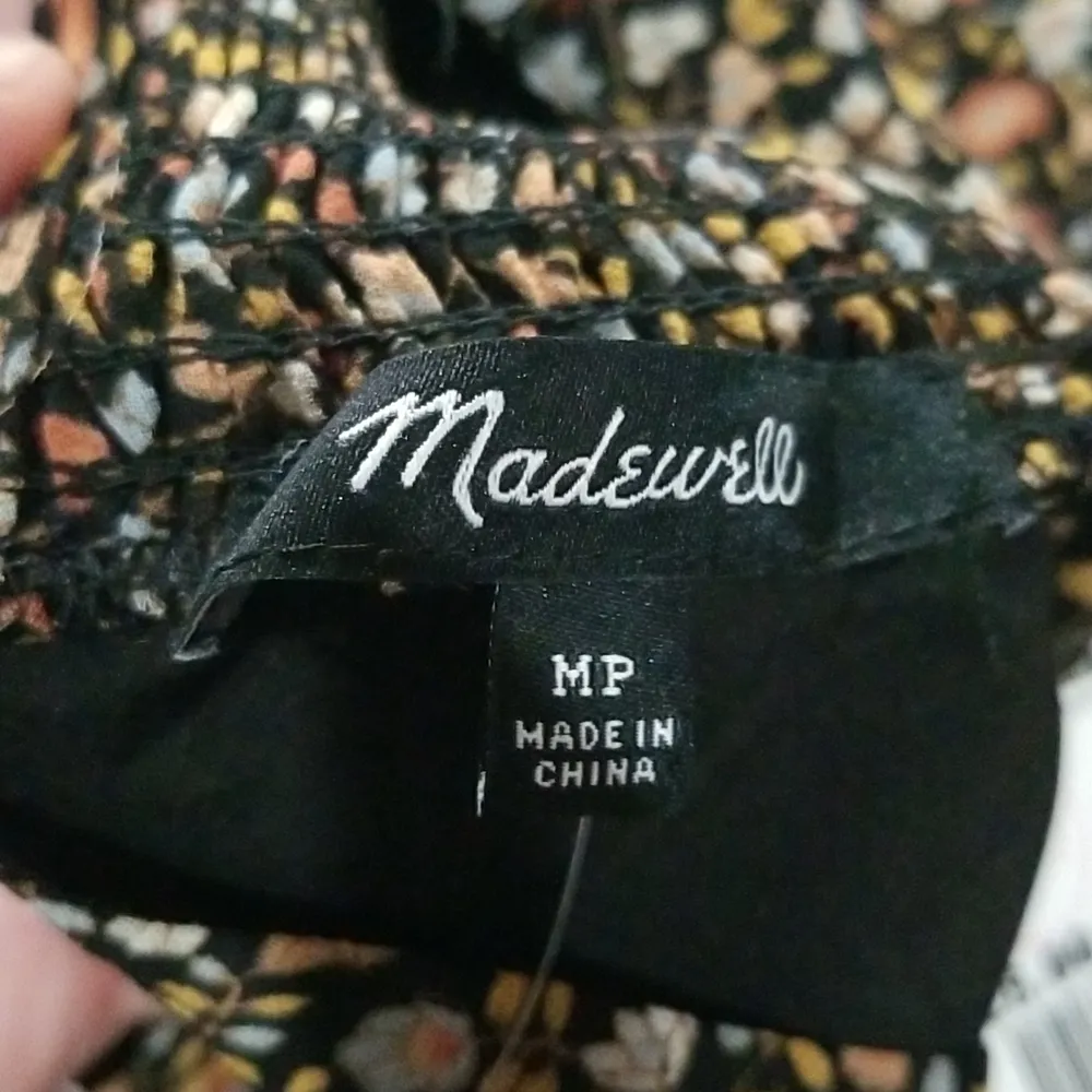 💕MADEWELL💕 Georgette Smocked-Neck Midi Dress Folktale Paisley M Petite NWT - Image 15