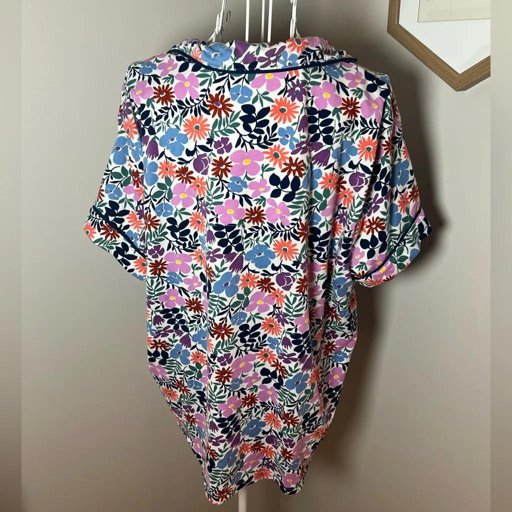 Kate Spade NY Black Label XL Soft Multicolor Floral Button Front Pajama Top - Image 2