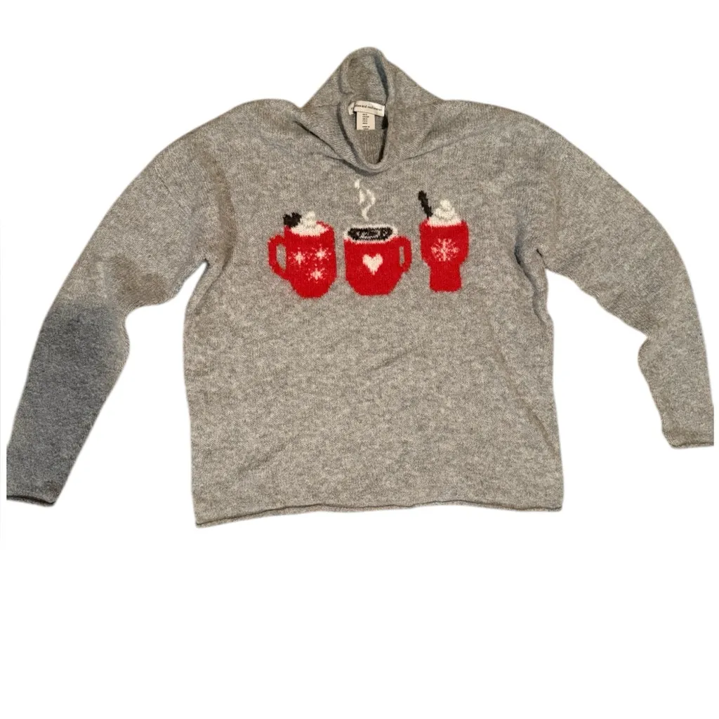 cupcakes & cashmere Gray Mock Neck Hot Cocoa Cozy Sweater - Image 3