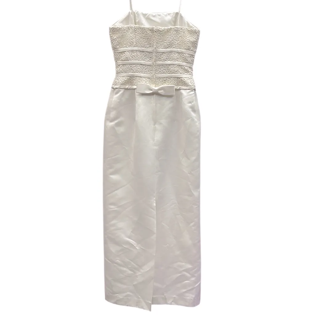 Vintage Gloria Vanderbilt Formal Wedding Gown Creamy White Lace Overlay Bodice 8 - Image 11