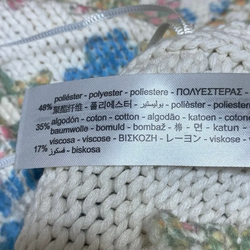 Zara Women's Multicolor Floral Cutout Tie Back Sleeveless Knit Crop Tank Top M - Image 4