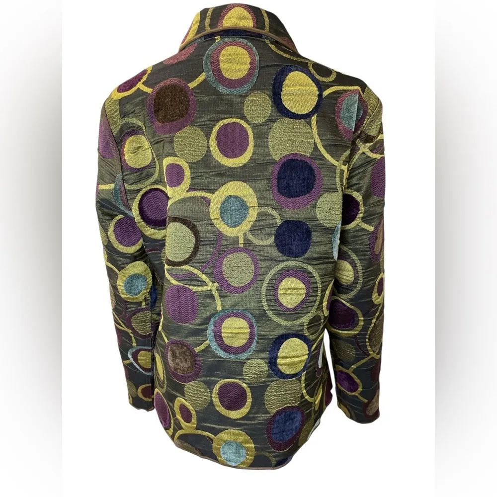 Winding River Reversible Colorful Circle Pattern Women's Jacket size M Green Size M - Image 5