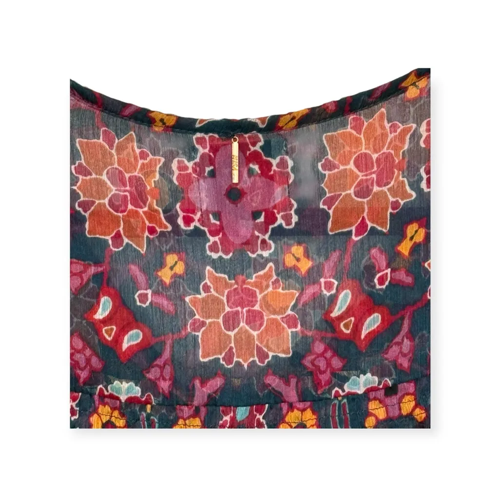 MISA ❀ Para Chiffon Ruffled Top ❀ Talitha Tile Multi Print ❀ Gathered Sleeve ❀ M - Image 10