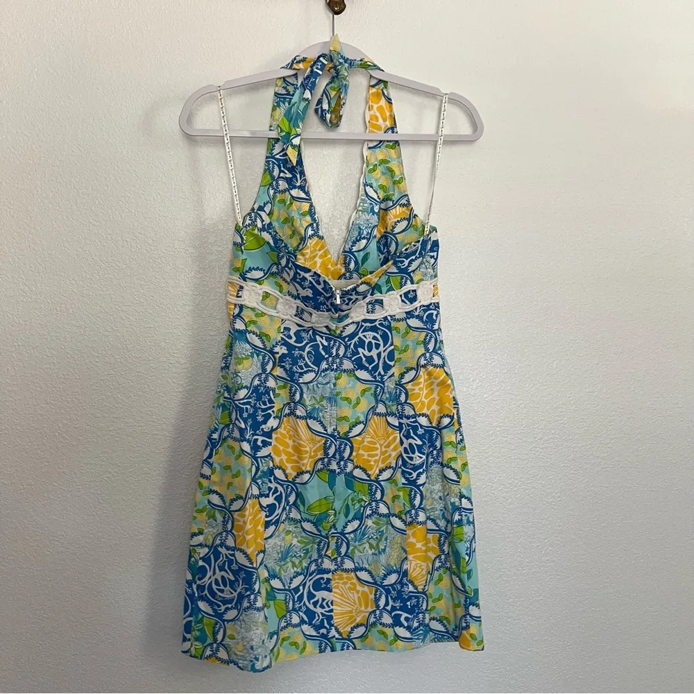 Lilly Pulitzer Cocoa Lace Fresh & Fruity Halter Mini Dress 0 - Image 3