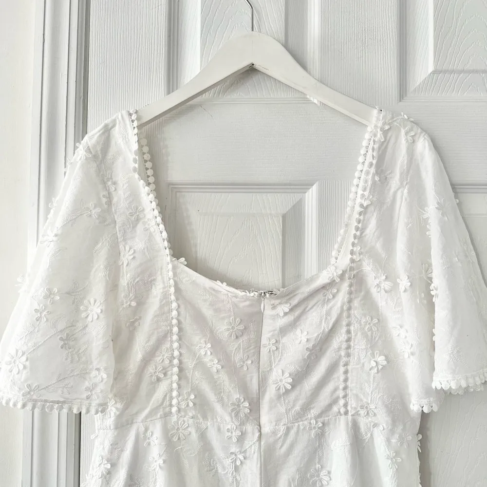 Showpo White Lightweight Fancy A Spritz Square Neck Embroidered Mini Dress 12 US - Image 11