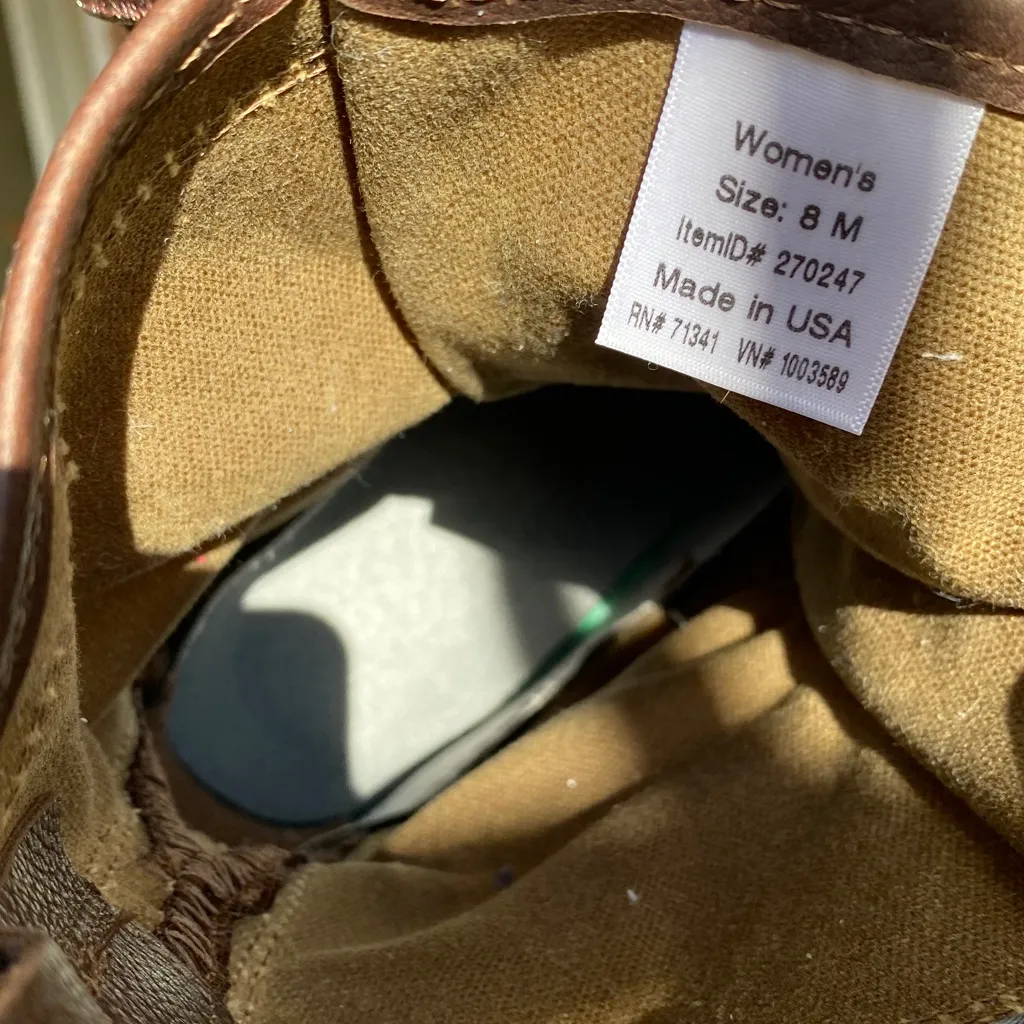 LL Bean 9” Waxed Canvas Outdoor Mid Duck Boots Lace Up Size 8 - Image 5