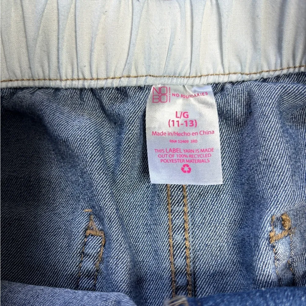 No Boundaries Juniors Paperbag Waist High Rise Denim Shorts - Image 6