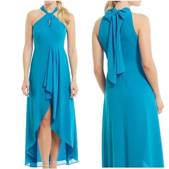 Belle Badgley Mischka Blue Chiffon Dress, New with Tagd - Image 2