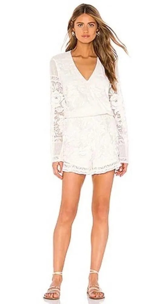 Show me Your Mumu White Lace Romper sz small - Image 9