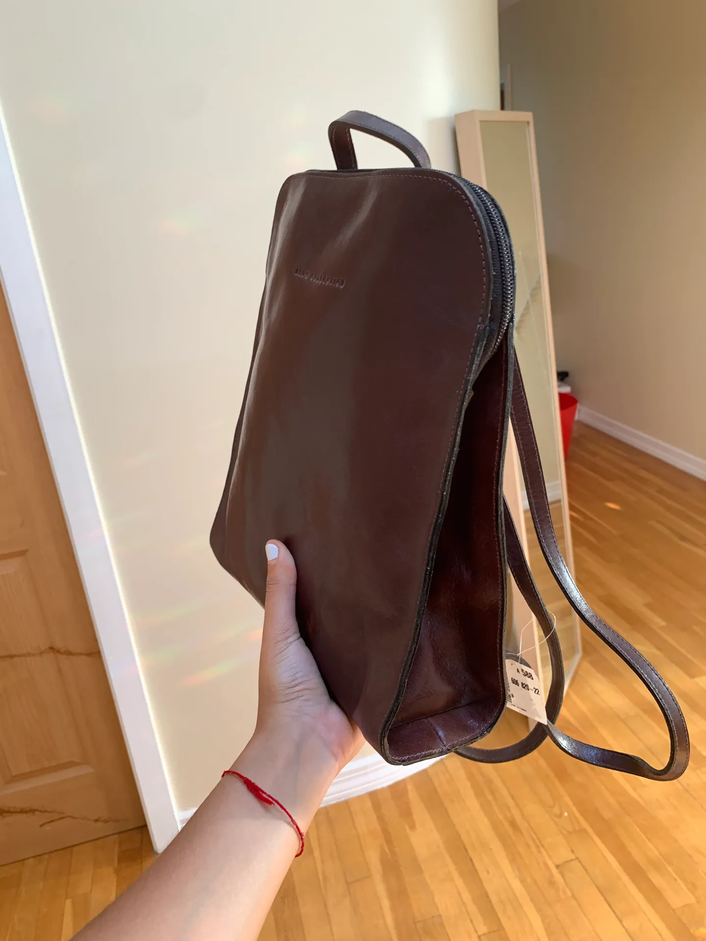 Vintage Y2K Leather Backpack Brown - Image 2