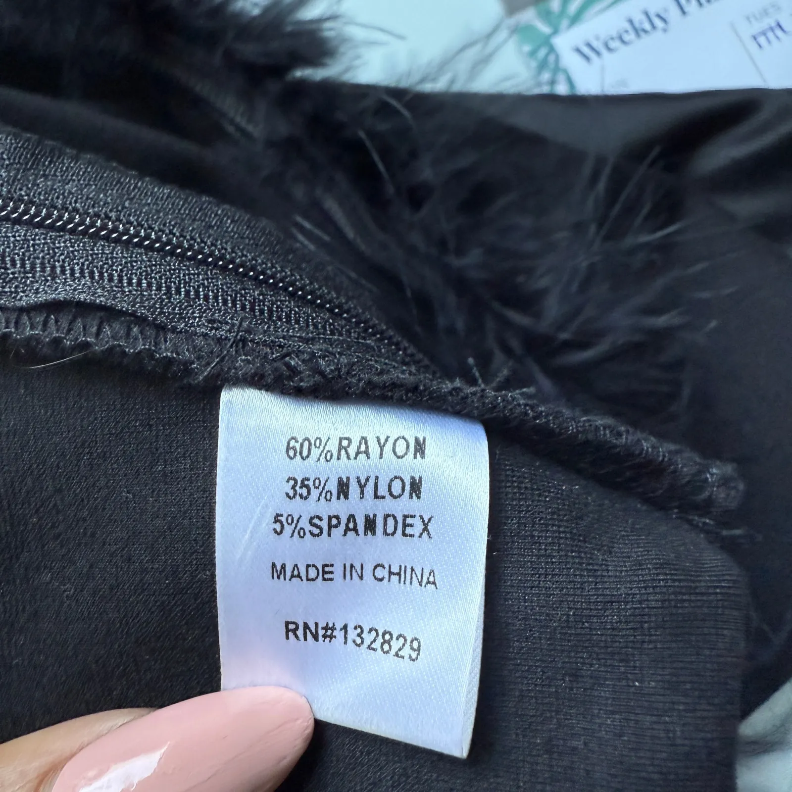 Superdown‎ sz S Black Strapless Feather Trim Tube Top - Image 5