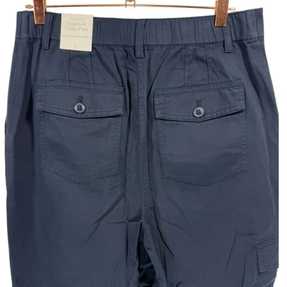 NWT Talbots‎ SuperSoft Cropped Cargo Pants Navy 6 - Image 9
