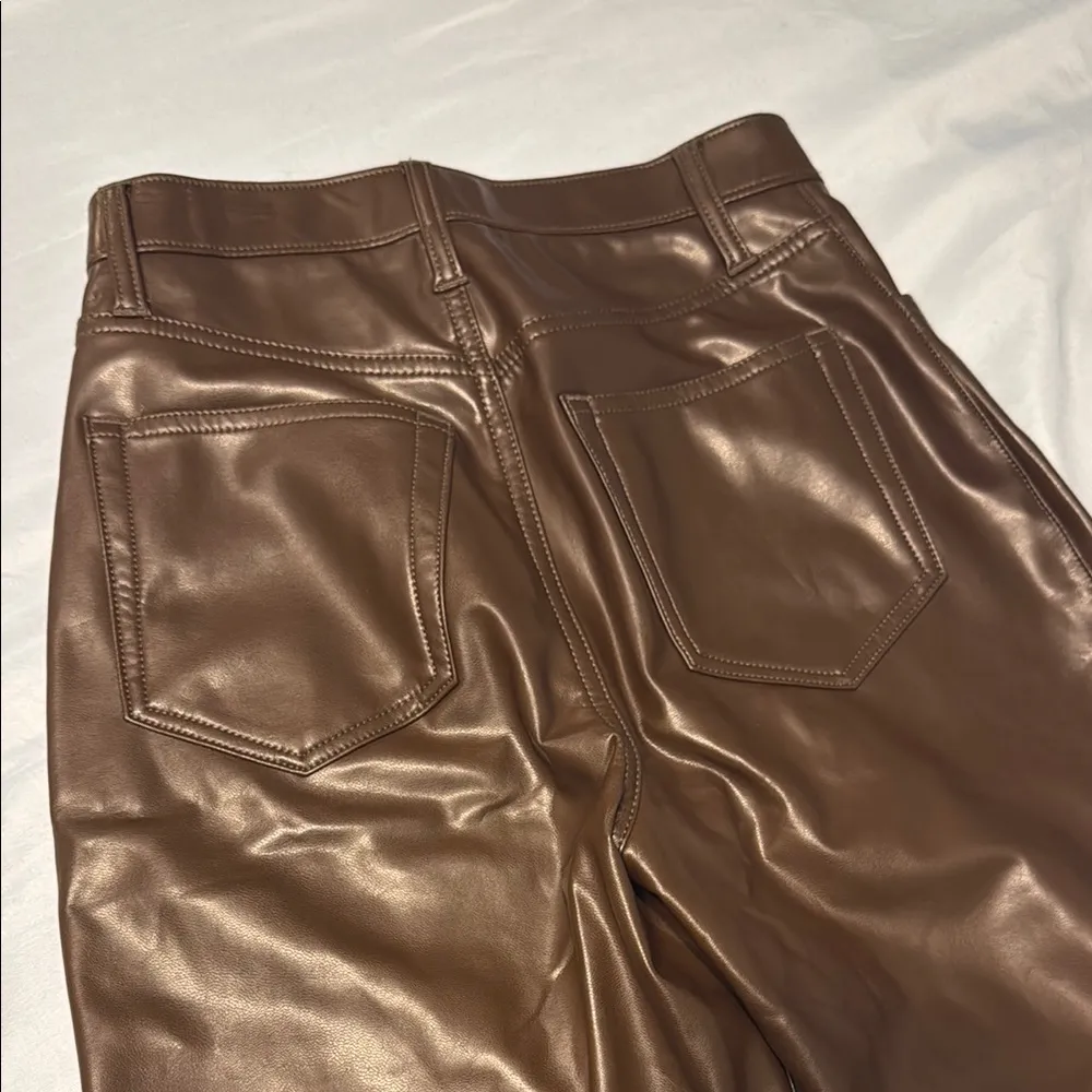 Abercrombie & Fitch Brown Vegan Leather 90s Straight Ultra High Rise 25S - Image 7