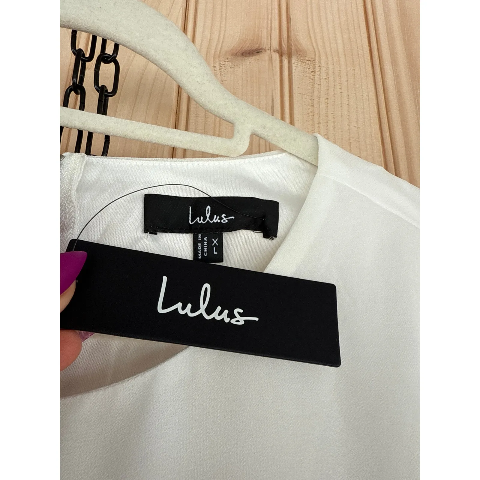 NWT Lulus Blissful Love Ivory Cutout Mini Skater Dress Party Night Out Flowy XL - Image 4