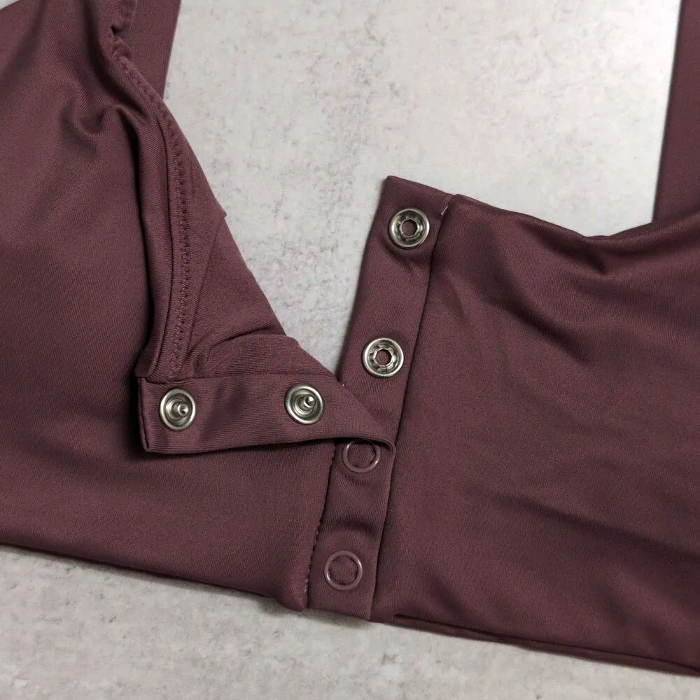 Andie Swim The Snap Scoop Top Cactus Flower Strappy Solid Bikini Top L New - Image 3