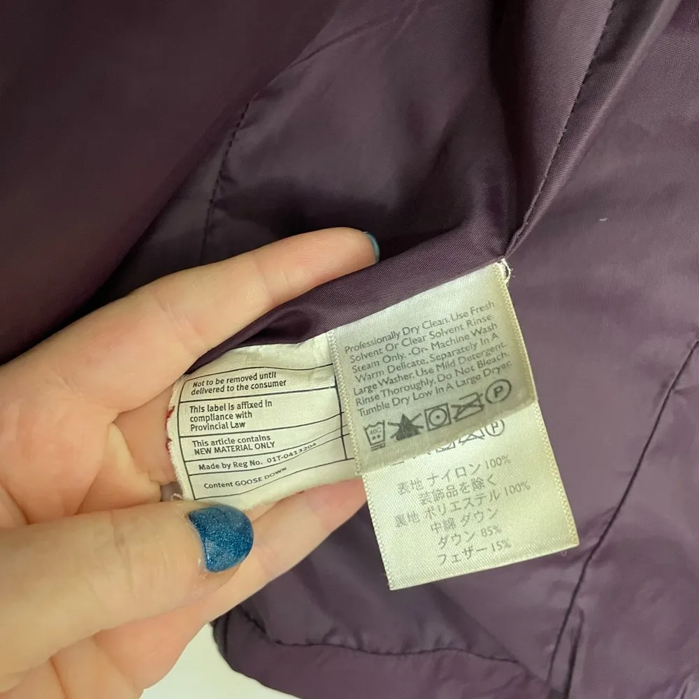 Eddie Bauer Quilted Puffer Coat EB 700 Goose Down Purple Women’s Size XS - Image 8